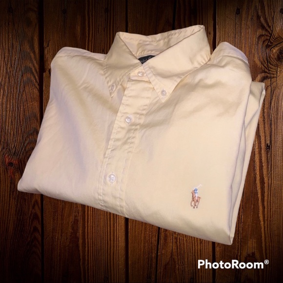 Ralph Lauren Other - Ralph Lauren solid yellow button down shirt men’s 16 1/2 34/35 (Large)